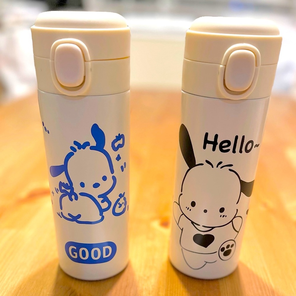 New in box! Sanrio Pochacco Insulated Thermos Bottles Bundle